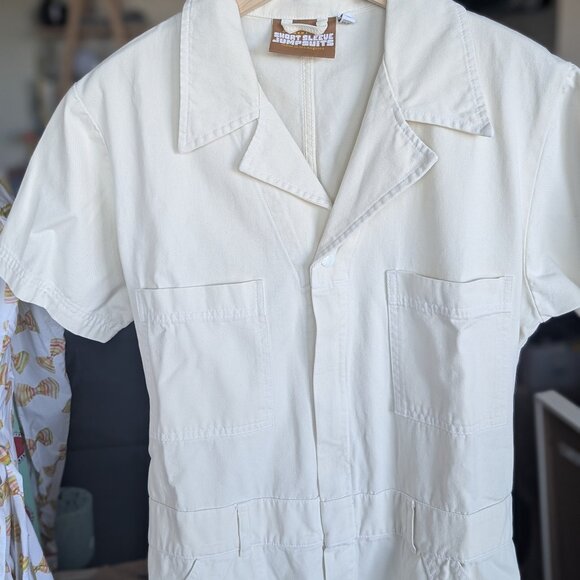 EEUC Big Bud Press Short-Sleeve Jumpsuit in Vintage Off-White - Picture 2 of 3